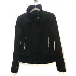 Express black cropped pea coat, size medium